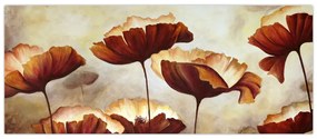 Piros virágok képe (120x50 cm)