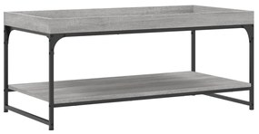 Szürke sonoma szerelt fa dohányzóasztal 100x49x45 cm