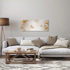 Kép - virágok pillangókkal (120x50 cm)