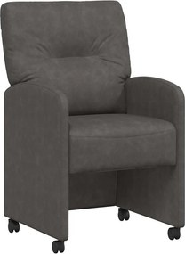vidaXL Kerekes Étkező Székek 2 pcs Fekete 57 x 67 x 95 cm Műbőr