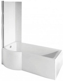 Besco Inspiro fürdőkád paravánnal 150x70 cm baloldali fehér #WAI-150-NLE