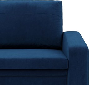 Vertico fekvőfotel, 80 cm széles, bársony, kék