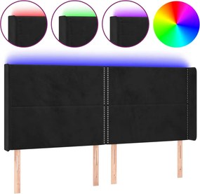 vidaXL fekete bársony LED-es fejtámla 203x16x118/128 cm
