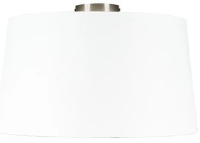Modern mennyezeti lámpa acélból fehér búrával 45 cm - Combi