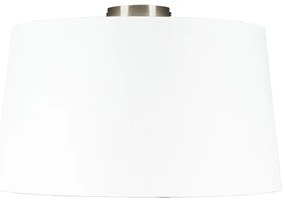 Modern mennyezeti lámpaacél, fehér árnyalattal, 45 cm - Combi