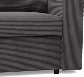 Zeus sarokkanapé, 2 ágyneműtartóval, egyenes kartámasz, kordbársony, univerzális oldal, bonell töltet, szürke