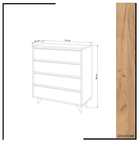 Komód SUVERA 86x70 cm fehér/beige