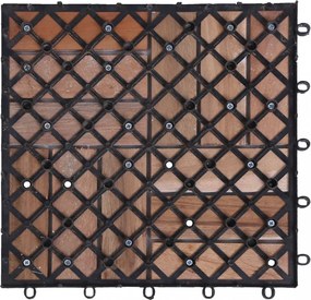 33 db tömör újrahasznosított fa padlólap 30 x 30 cm