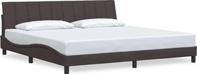 vidaXL sötétbarna szövet ágykeret matrac nélkül Hanko 200 x 200 cm