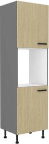 Konyhai élelmiszeres szekrény  a sütöhöz Scarmi 60 DP 215 2F (Antracit + Herringbone scandi). 1049765