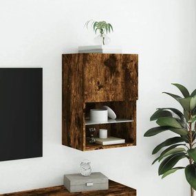 füstös tölgy színű TV-szekrény LED-lámpákkal 40,5x30x60 cm