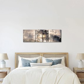 Fa a ködben képe (órával) (90x30 cm)