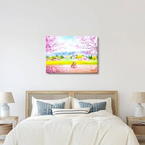 Kép - festett szarvas, akvarell (70x50 cm)