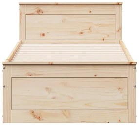 tömör fenyőfa ágy matrac nélkül fejtámlával 90 x 200 cm