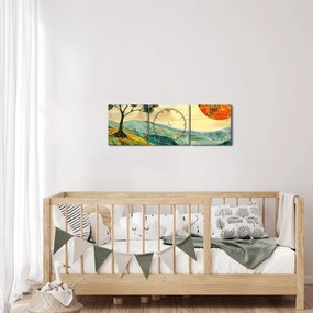 Kép - Tájkép illusztráció (órával) (90x30 cm)
