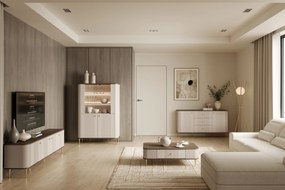 Vesper vitrin 103 cm - kasmír / dió / arany lábak