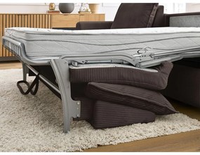 Barna kordbársony kinyitható sarokkanapé (variálható) Augustin – Bobochic Paris