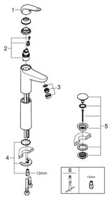 GROHE 24331001 - SWIFT mosdócsaptelep 319 mm, fényes króm
