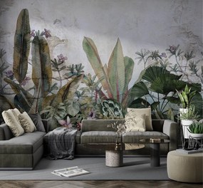 Gario Fotótapéta Egzotikus levelek, monstera akvarellel festve Anyag: Vlies, Méret: 250 x 175 cm