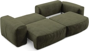 Zöld zsenília kinyitható kanapé 275 cm Kuki – Makamii