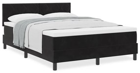 Box Spring Ágy Matraccal Fekete Színben, 140x190 cm Bársony