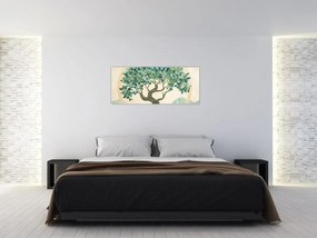 Kép – Elegáns mozaik fával (120x50 cm)