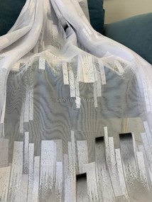 Kész függöny fehér-fekete mintával 300x180 cm
