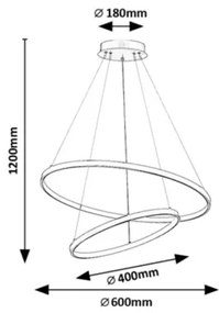 Rabalux 72345 - BELIZA dimmelhető LED függeszték kábellel LED/75W/230V 3000-6500K+távirányító