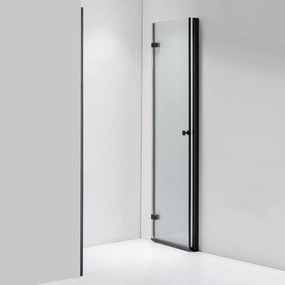 Stuxi Verona Black 80 cm széles csukló zuhanyajtó, 6 mm vízlepergető üveggel, fekete profillal