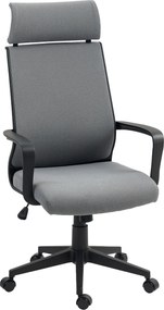 HOMCOM Irodai Szék, Ergonomikus Íróasztali Szék Karfával, Fejtámasszal, Magasságban Állítható Forgószék Ringató Funkcióval, Számítógép Szék Műszőrméve