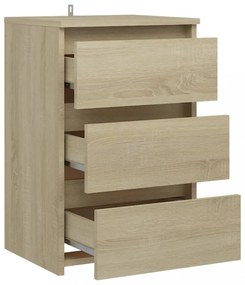 2 db sonoma tölgy színű szerelt fa éjjeliszekrény 40x35x62,5 cm