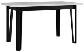 Asztal Victorville 354Fehér, Fekete, 79x80x140cm, Hosszabbíthatóság, Laminált forgácslap, Fém