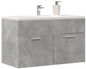Betonszürke szerelt fa mosdószekrény 80 x 38,5 x 46 cm