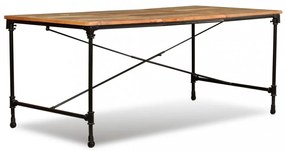 tömör újrahasznosított fa étkezőasztal 180 cm