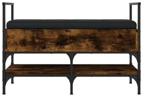 füstös tölgy színű szerelt fa cipőtároló pad 85,5 x 42 x 57,5cm