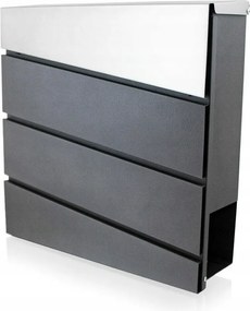 Univerzális nagy postaláda grafit és inox újságtartóval