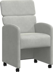 vidaXL Kerekes Étkező Székek 2 pcs Világosszürke 58 x 65 x 98 cm