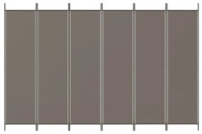 6 paneles antracitszürke szövet térelválasztó 300x200 cm