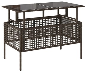 4 részes barna polyrattan üveg kerti ülőgarnitúra párnákkal
