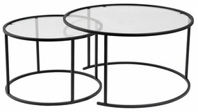 Aurum Black dohányzóasztal szett 80 cm, 2 db