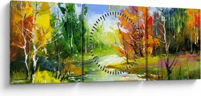 Kép - Tájfestés (órával) (90x30 cm)