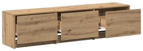 TV Szekrény LED világítással Artisan Tölgy 165x34x40 cm Szerelt Fa