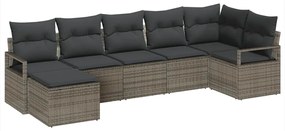 vidaXL Kanapé Szett 7 pcs Szürke polirattan