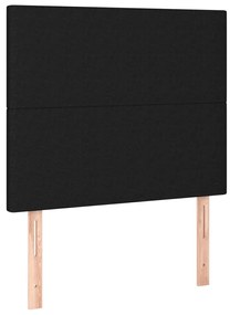 fekete szövet LED-es fejtámla 90x5x118/128 cm