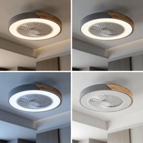 Brilagi - Dimmelhető LED ventilátoros lámpatest LED/38W/230V 50 cm szürke/tölgy + távirányító