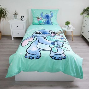 Mentazöld egyszemélyes pamut gyerek ágyneműhuzat 140x200 cm Lilo &amp; Stitch "Buddies" – Jerry Fabrics