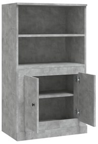 betonszürke szerelt fa magasszekrény 60x35,5x103,5 cm
