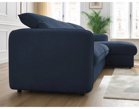 Sötétkék kinyitható sarokkanapé (variálható) Achille – Bobochic Paris