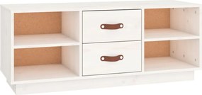vidaXL fehér tömör fenyőfa TV-szekrény 100x34x40 cm