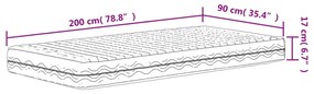 fehér H2/H3 keménységű habmatrac 90 x 200 cm